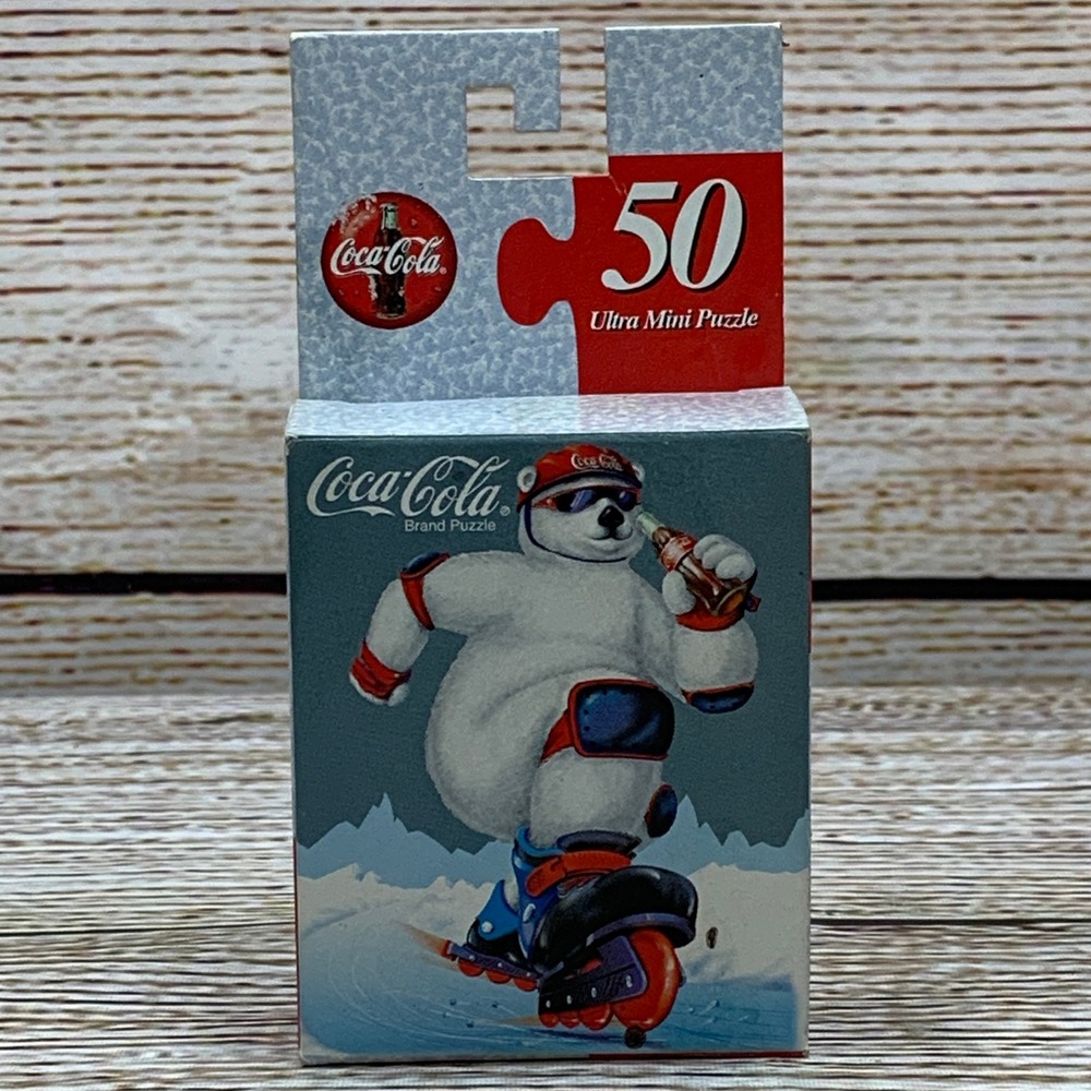 Coca‎ Cola Rollerblade Bear 50 Piece Ultra Mini Jigsaw Puzzle [1998]